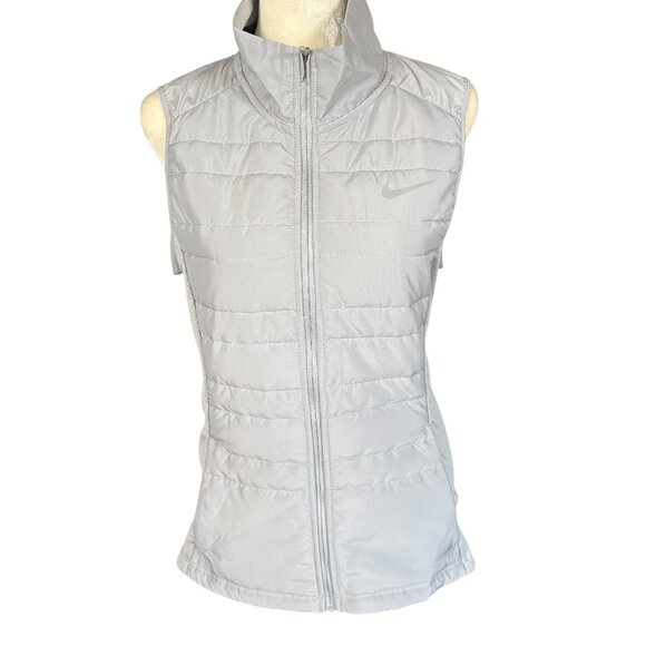 Nike Running light bluish gray sleeveless zip up puffer vest women's size small - Picture 1 of 11